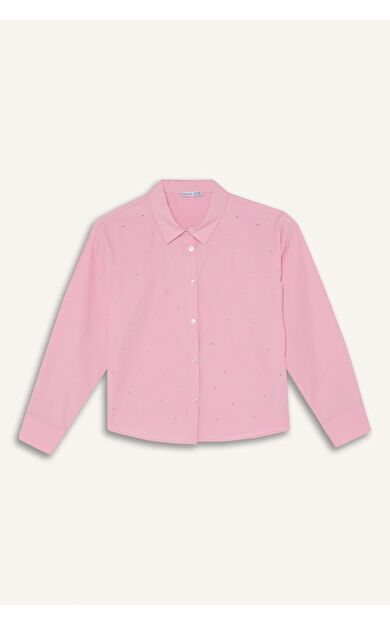 Kız Çocuk Regular Fit Poplin Uzun Kollu Gömlek