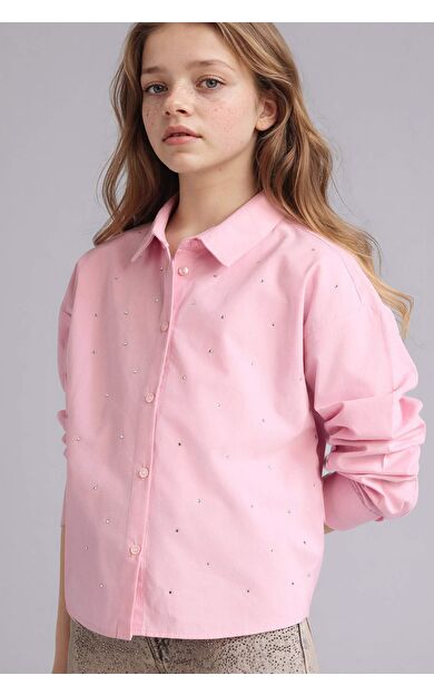 DeFacto Kız Çocuk Regular Fit Poplin Uzun Kollu Gömlek
