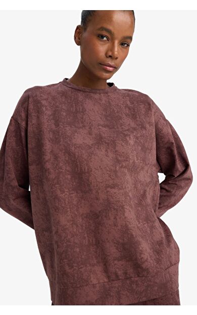DeFacto Oversize Geniş Kalıp Bisiklet Yaka Sporcu Sweatshirt