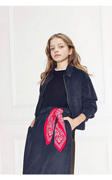 Regular Fıt Tensel Uzun Kollu Gömlek Kız Çocuk