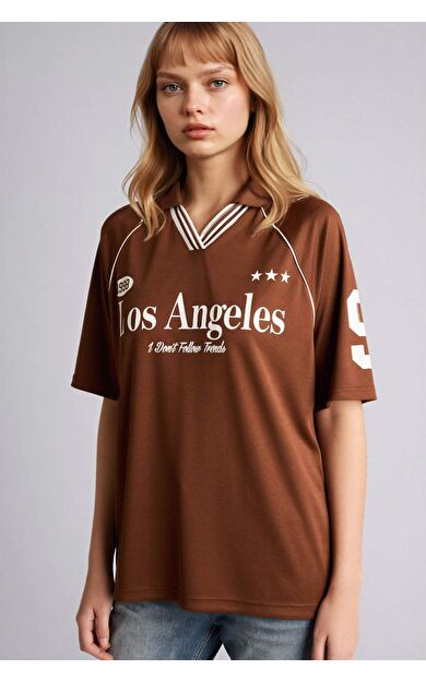 Oversıze Baskılı Kısa Kollu Tişört