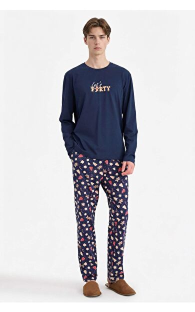 Regular Fit Desenli Uzun Kollu 2'li Takım