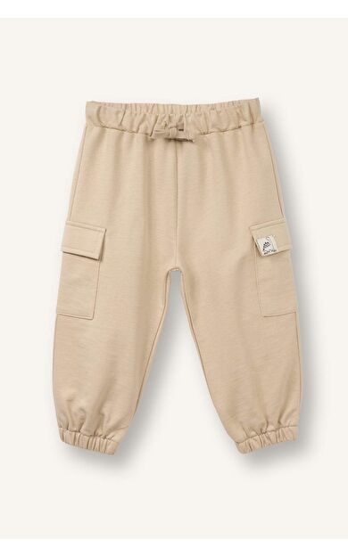 Kargo Fıt Sweatshirt Kumaşı Pantolon Erkek Bebek