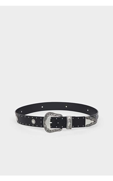 Kadın Hayvan Baskılı Dikdörtgen Toka Suni Deri Günlük Kemer