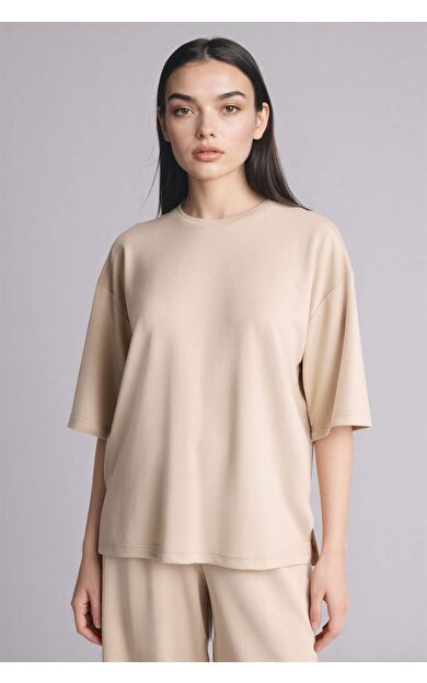 DeFacto Relax Fıt Bisiklet Yaka Kısa Kollu Tişört