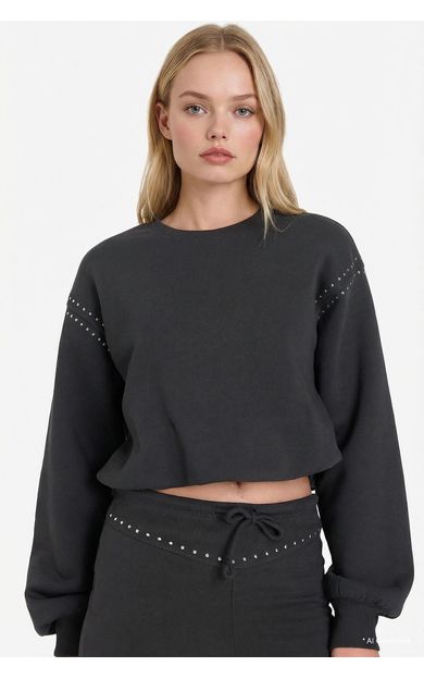 DeFacto Oversize Geniş Kalıp Bisiklet Yaka Kalın Kumaş Sweatshirt