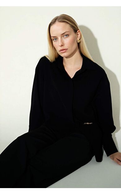 Regular Fit Gömlek Yaka Uzun Kollu Gömlek