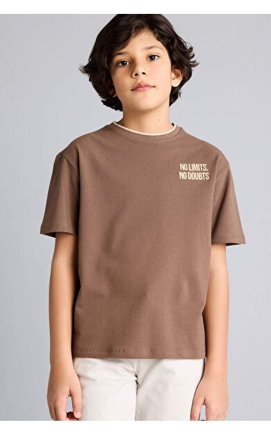 DeFacto New Regular Fıt Bisiklet Yaka Baskılı Pike Kısa Kollu Tişört Erkek Çocuk