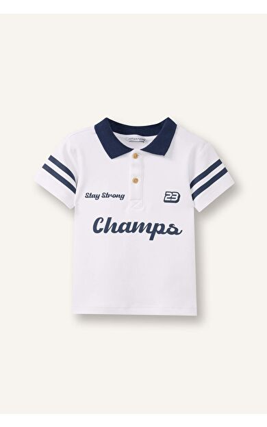 Oversıze Kısa Kollu Polo Tişört Erkek Bebek