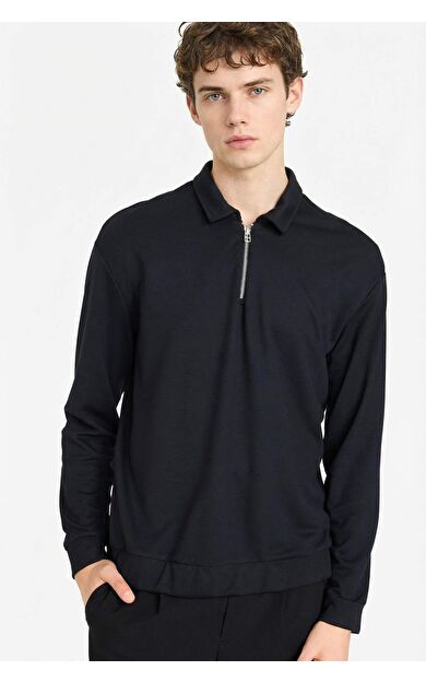 Regular Fit Polo Yaka Sweatshirt