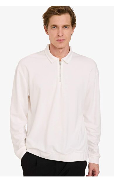 Regular Fit Polo Yaka Sweatshirt