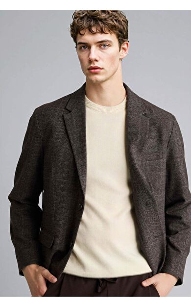 Regular Fıt Astarlı Blazer Ceket