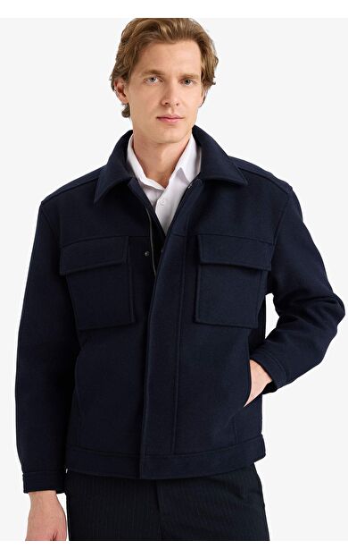 Regular Fit Gömlek Yaka Fermuarlı Mont