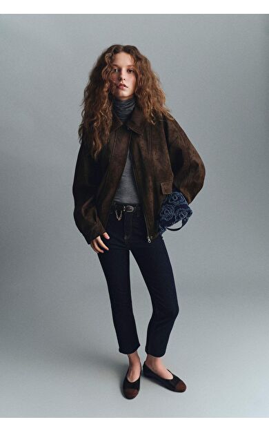 Crop Flare Fit Yüksek Bel Bilek Boy Jean Pantolon