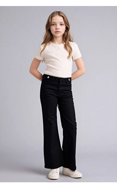 Flare Fıt İspanyol Paça Gabardin Pantolon Kız Çocuk