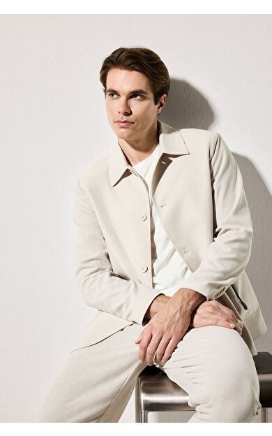 DeFacto Regular Fıt Polo Yaka Yarım Astar Blazer Ceket