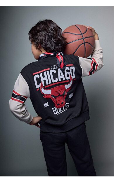 DeFacto NBA Chıcago Bulls Kolej Yaka Bomber Hırka Erkek Çocuk
