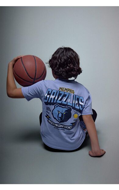DeFacto NBA Memphıs Grızzlıes New Regular Fıt Bisiklet Yaka Kısa Kollu Tişört Erkek Çocuk