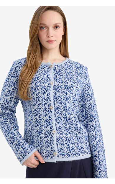 Regular Fit Bisiklet Yaka Triko Hırka