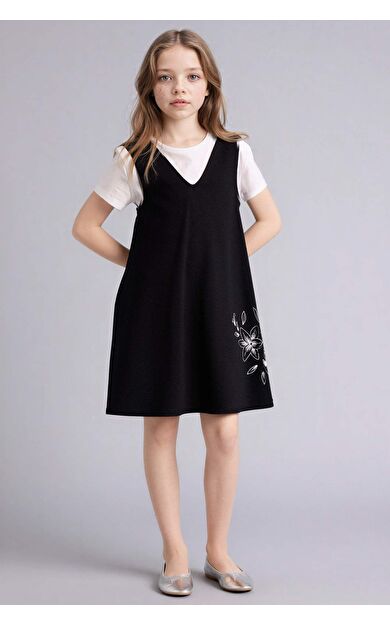 Kısa Kollu 2'li Elbise Kız Çocuk