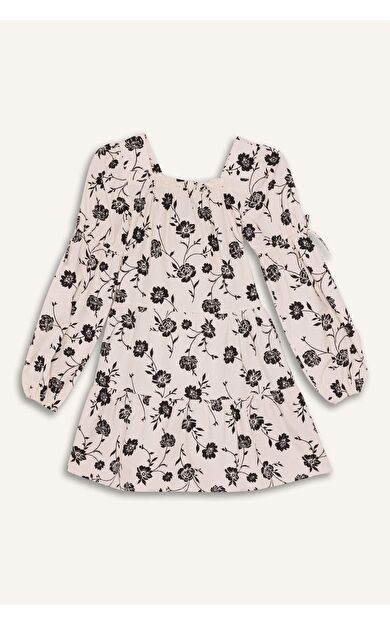 Kız Çocuk Uzun Kollu Pamuklu Elbise