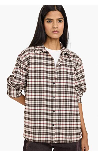 Oversıze Kareli Flanel Gömlek