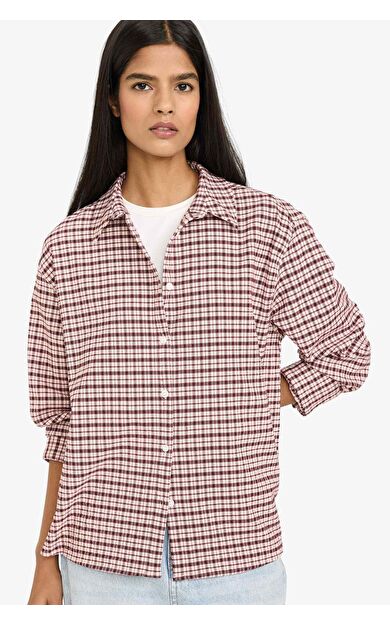Oversıze Kareli Flanel Gömlek