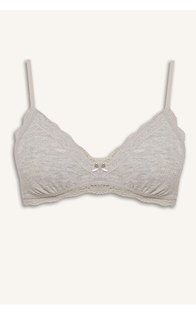 Dantel Detaylı Çıkarılabilir Kap Çıkarılabilir Pedli Balensiz Bralet