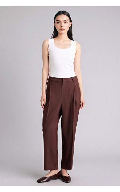 Carrot Fıt Çift Cepli Yüksek Bel Düz Paça Pantolon