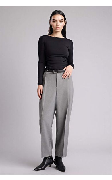 Carrot Fıt Çift Cepli Yüksek Bel Düz Paça Pantolon