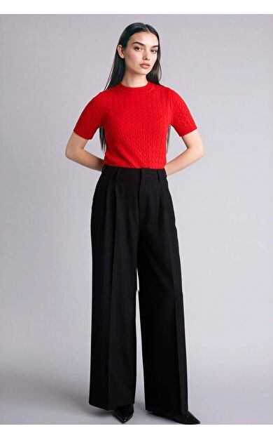 Wıde Leg Yüksek Bel Geniş Paça Pantolon