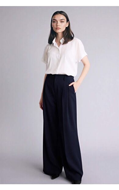 Wıde Leg Yüksek Bel Geniş Paça Pantolon