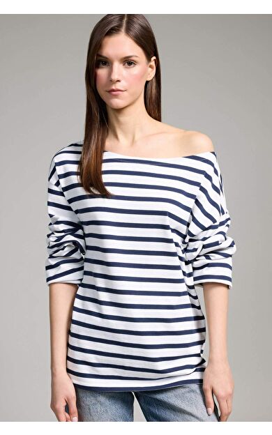 Relax Fıt Kayık Yaka Premium Uzun Kollu Tişört