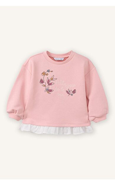 DeFacto Kız Bebek Regular Fit Bisiklet Yaka Floral Sweatshirt