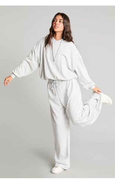 DeFacto Beli Bağcıklı Geniş Paça Balloon Fit Pantolon Gri