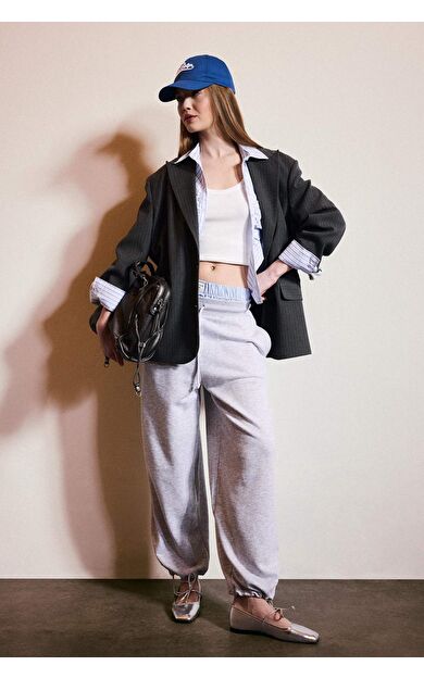 DeFacto Balloon Fit Beli Bağcıklı Geniş Paça Eşofman Altı