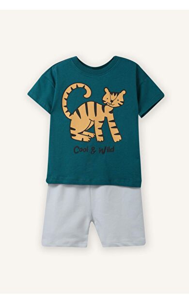 Hayvan Desenli 2'li Takım Erkek Bebek