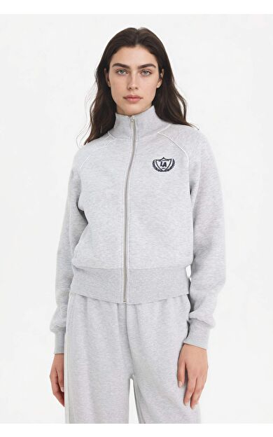 Loose Fıt Yarım Balıkçı Yaka Kalın Sweatshirt Kumaşı Hırka