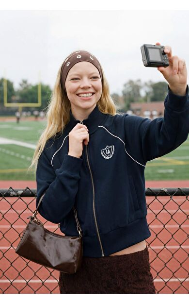 Loose Fıt Yarım Balıkçı Yaka Kalın Sweatshirt Kumaşı Hırka