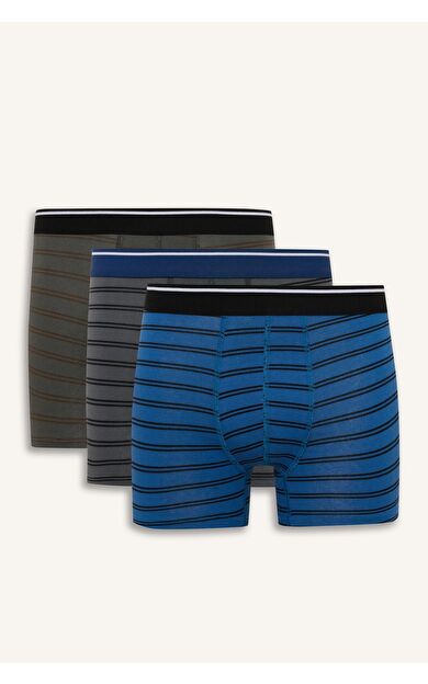 DeFacto Regular Fıt Çizgili 3'lü Boxer