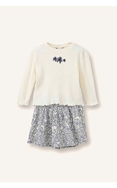 Floral Fitilli Kaşkorse 2'li Takım Kız Bebek