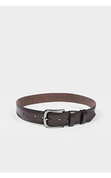 Erkek Dikdörtgen Toka Suni Deri Jean Kemeri