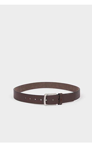 Erkek Dikdörtgen Toka Suni Deri Jean Kemeri