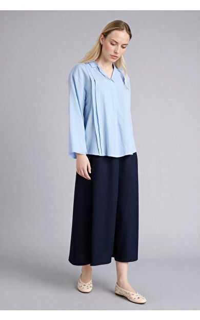 A Kesim Keten Karışımlı Etek