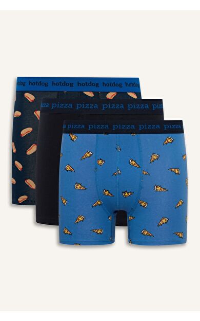 DeFacto Regular Fıt Yiyecek Baskılı 3'lü Boxer