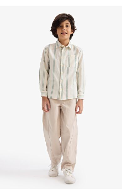 DeFacto Erkek Çocuk Barrel Fit Düz Paça Gabardin Pantolon