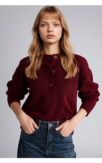 DeFacto Regular Fit Bisiklet Yaka Kazak