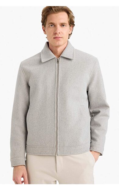 Gömlek Yaka Fermuarlı Mont