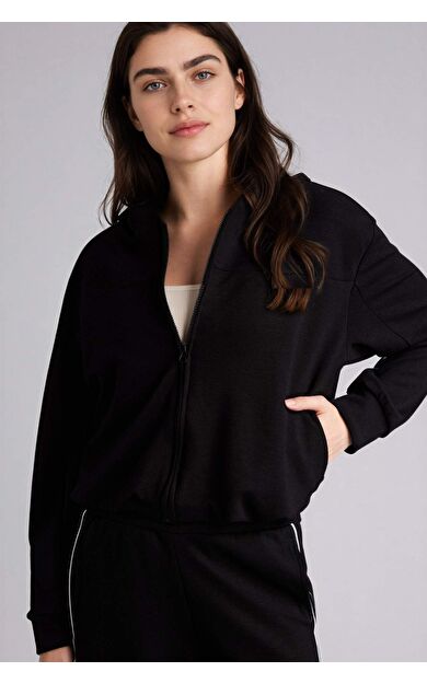 Standart Fıt Kapüşonlu Modal Hırka