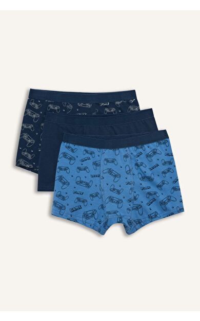 Hayvan Desenli Penye 3'lü Boxer Erkek Çocuk